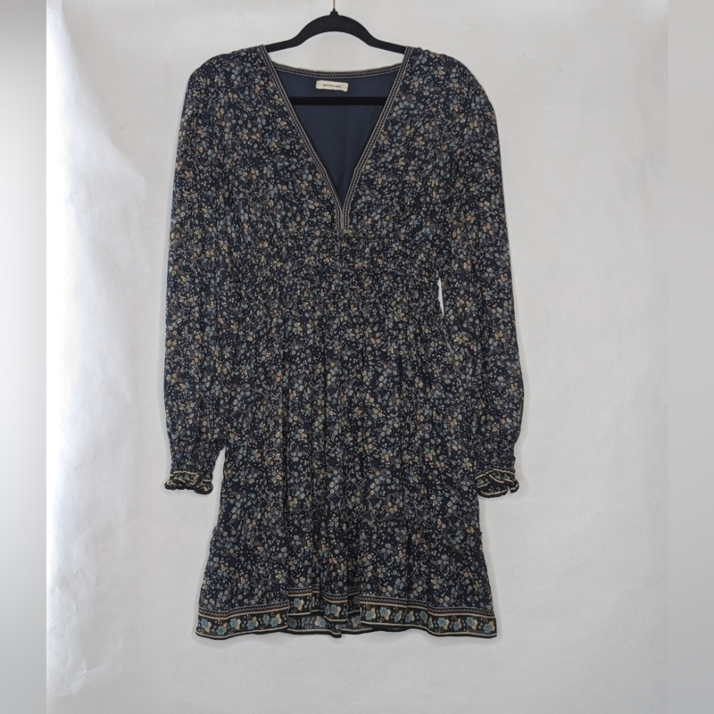 Max Studio Dress Long Sleeve Blue
